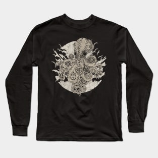 Retro Futurism Steampunk Adventure Octopus 4 Long Sleeve T-Shirt